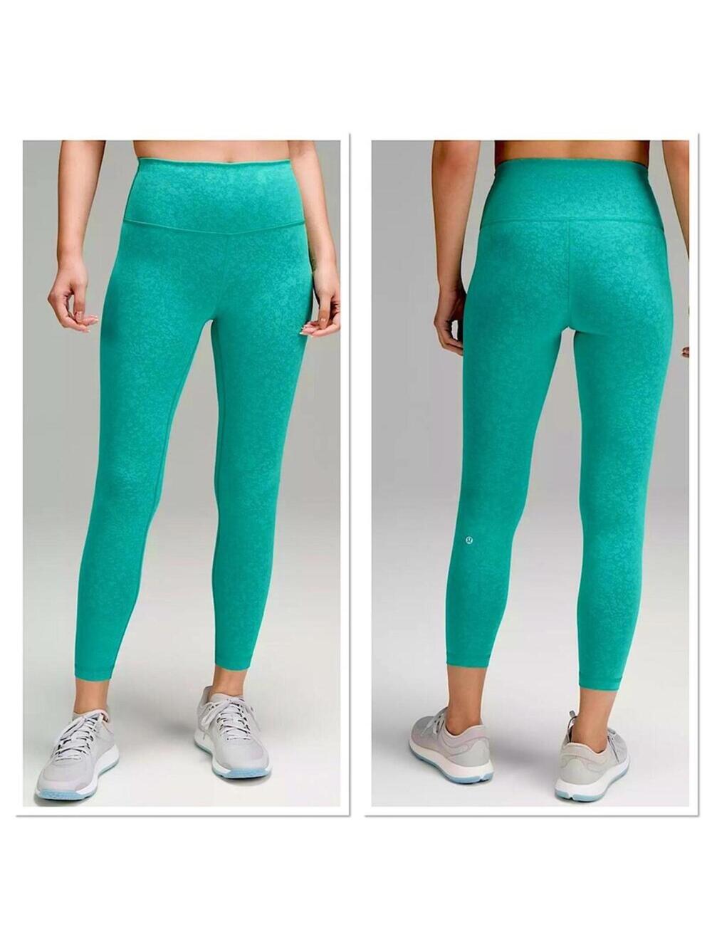 LULULEMON Wunder Train High Rise Tight 25” Atheltic Leggings Aqua Green 2 NWT